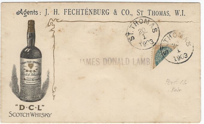 First day cover from St.Thomas - inverted frame - printing 3 pos 51.
Double cancels are very unusual.