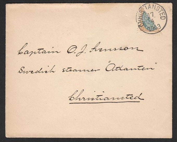 Local cover addressed to the Captain of the Swedish Steamer 