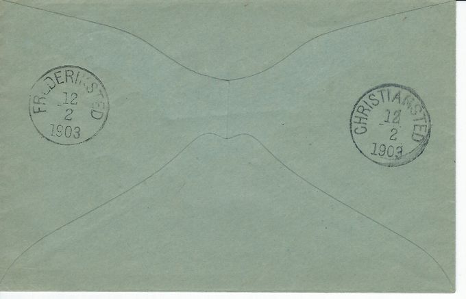 Backstamped  February 12 - first stamped Frederiksted and then Christiansted.