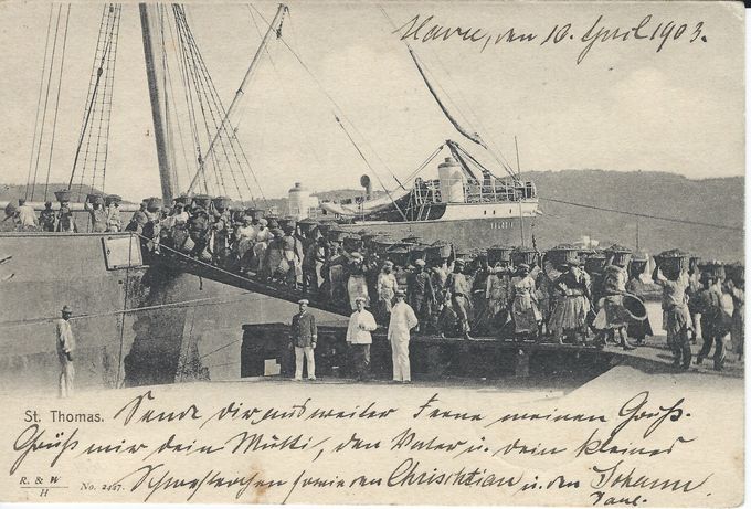 Frontside of the postcard - Note - dated (Le) Havre on April 10 1903 from which the postcard was sent to Germany.