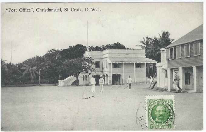 The Post Office in Christiansted, St.Croix  - 1911 Postcard.