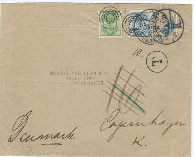 The St.Thomas Post Office used a 4 rings cancel to cancel stamps on mail that arrived without a cancel. It is seen on approximately 1% af bisected mail.