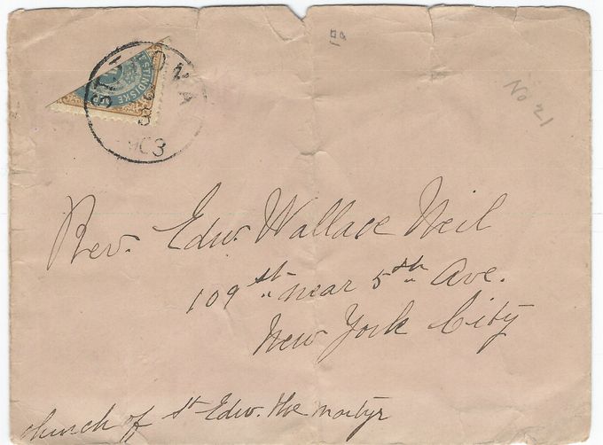 St.Thomas March 3, 1903 to New York. No arrival cancel cancel. Flap is missing - the cover has never been closed. Print 3.
The printed matter rate was 1 cent for the first 50 gram and 2 cents for 51-100 gram. The cover is probably overpaid with one cent since it was qualified as printet matter  0- 51 gram and the only required 1 cent postage. 