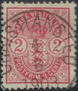 1903. 2 cents Coat of Arms. Cancelled Christiansted June 4 1903.